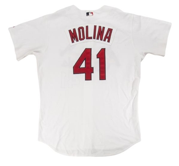 2004 Yadier Molina Game Worn St.Louis Cardinals Home Jersey - Rookie Season